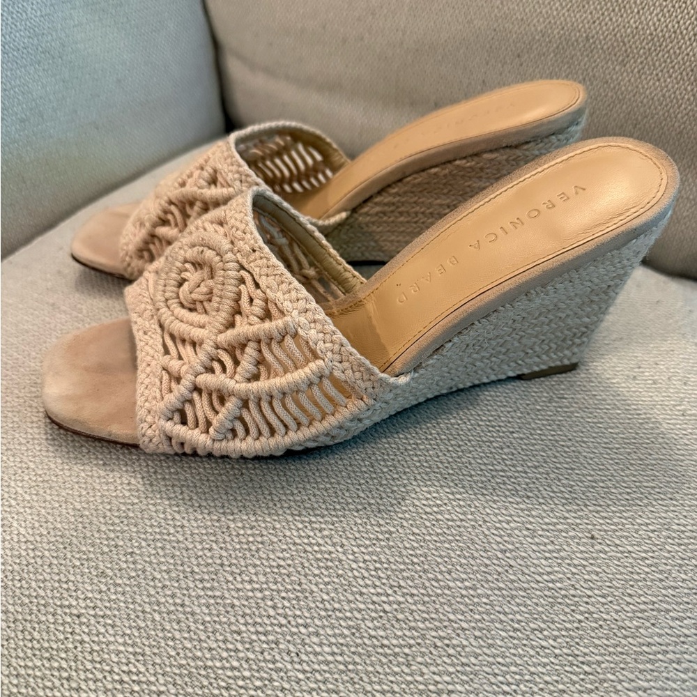 Veronica Beard Ezrah macrame Espadrille Wedge Sandals - Picture 2 of 3
